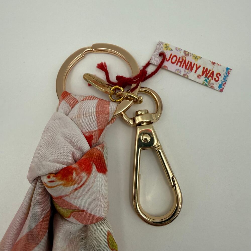 JOHNNY WAS Zoila Keychain Bandana Scarf Handkerchief NWT Boho Bag Purse Charm - Picture 2 of 12
